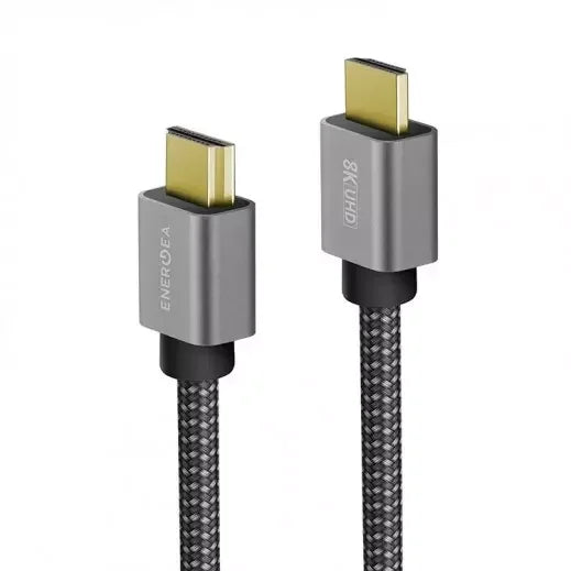 Energea Fibratough, Hdmi To Hdmi 8K@60Hz 48Gbps Hdmi2.1 Cable 2M - Black - Tashqila Energea Fibratough, Hdmi To Hdmi 8K@60Hz 48Gbps Hdmi2.1 Cable 2M - Black - Tashqila
